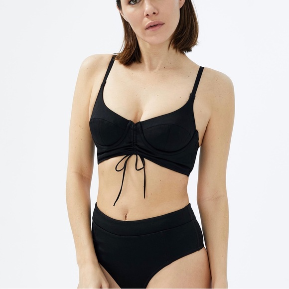 Black Balconet Bikini Top - Picture 1 of 6